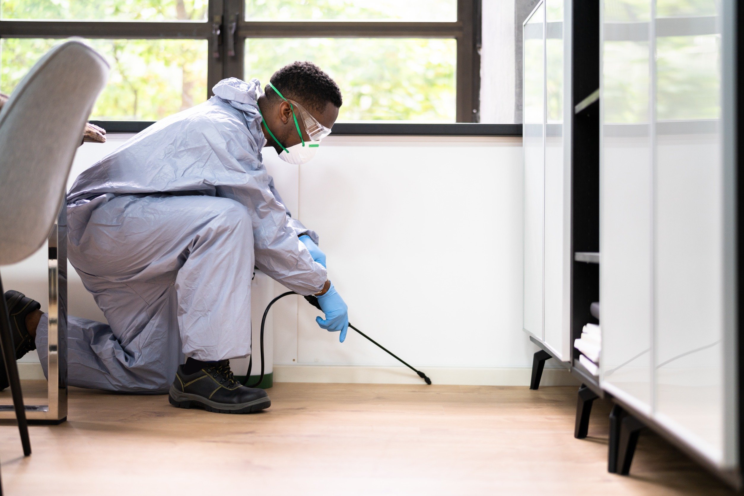 Pest control being done in an office premisis